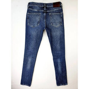 All Saints Size 30X33 Men's Rex Button Fly Logo Tag Blue Denim 5 Pocket Jeans